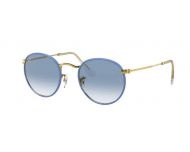 Ray-Ban Round Full Color Light Blue On Legend Gold Clear Gradient Blue