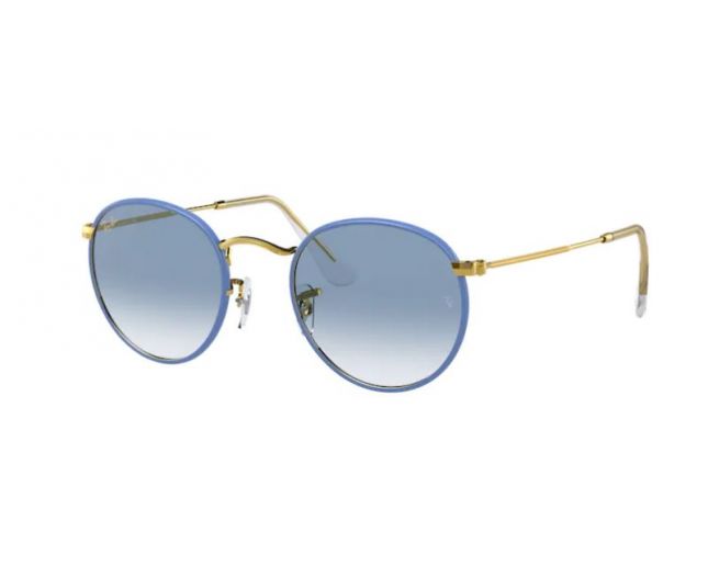Ray-Ban Round Full Color Light On Clear Gradient Blue - RB3447JM 9196/3F - Sunglasses - IceOptic