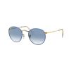 Ray-Ban Round Full Color Light Blue On Legend Gold Clear Gradient Blue