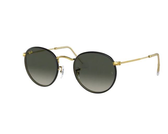 Ray-Ban Round Full Color Black On Legend Gold Grey Gradient - RB3447JM  919671 - Sunglasses - IceOptic