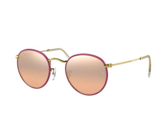 Ray Ban Round Full Color Light Violet, Light Pink Mirrored Sunglasses