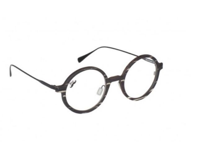 Mou Compagny Light Collection MIARRITZ Lunettes de Vue En Bois Carbone Et Titane Black White