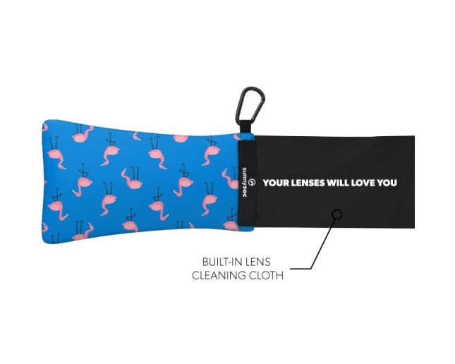 SUNNYSOC Flamingos- Etui à Lunettes Souples Et Chamoisine Intégrée