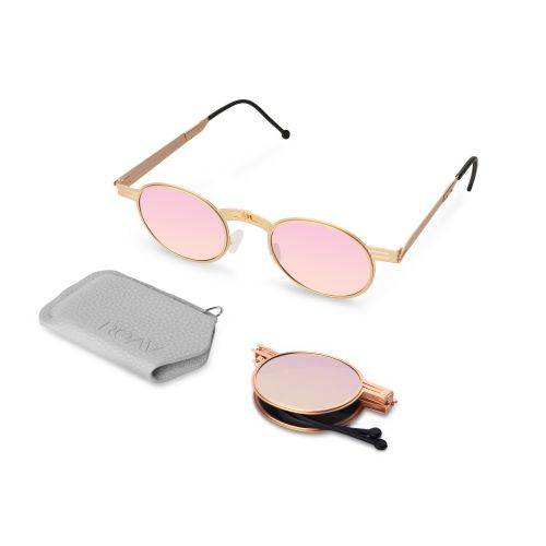 Roav Nestor Brush Gold Pink Mirror Polarized Lenses