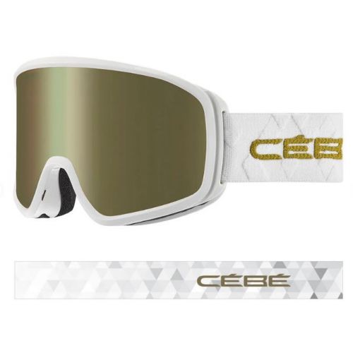 Cébé Masque de Ski STRIKER EVO - Shiny White Gold - Dark Rose Flash Gold Cat.3