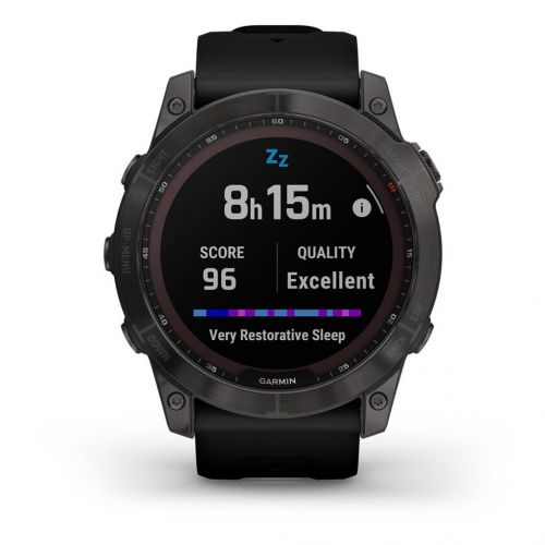 Garmin Fénix 7X Solar Titane Carbon Gray DLC avec Bracelet Noir