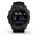 Garmin Fénix 7X Solar Titane Carbon Gray DLC avec Bracelet Noir