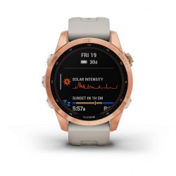 Garmin Fénix 7S Solar Rose Gold avec Bracelet Beige Sable