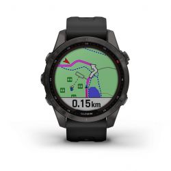 Garmin Fénix 7S Sapphire Solar Titane Carbon Gray DLC avec Bracelet Noir