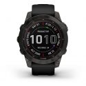 Garmin Fénix 7 Sapphire Solar Titane Carbon Gray DLC avec Bracelet Noir