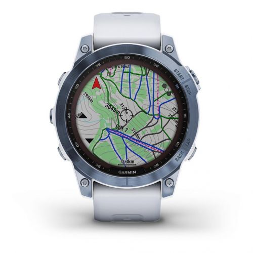 Garmin Fénix 7 Sapphire Solar Titane Cobalt Blue avec Bracelet Blanc