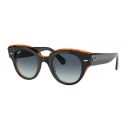 Ray-Ban Roundabout Black On Transparent Brown Grey Gradient