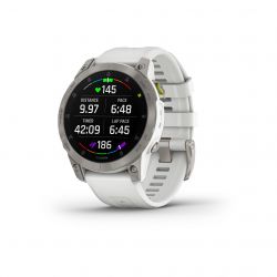 Garmin Epix Sapphire Titane Silver avec bracelet blanc