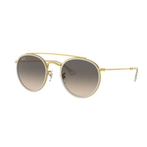 Ray-Ban Round Double Bridge RB3647N Legend Gold White Clear Gradient 