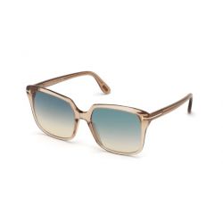 Tom Ford Faye-02 Shiny Clear Brown Blue Smoke