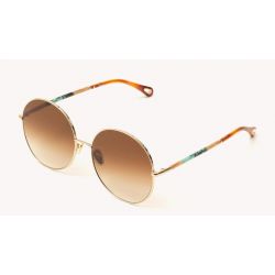 Chloé CH0112S Ulys Gold Brown Ethnic Blue Brown Lenses
