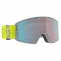 Scott React Virescent Yellow/Light Grey Enhancer Aqua Chrome & extra lens Illuminator Blue Chrome