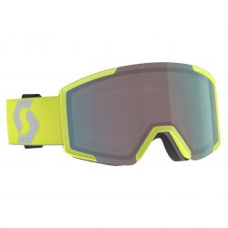 Scott Shield VirescentYellow/Light Grey Enhancer Aqua Chrome + Extra Lens Illuminator Blue Chrome