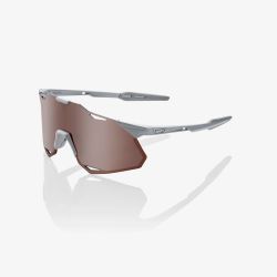 100% Hypercraft XS Matte Stone Grey - Hiper Crimson Silver Mirror Lens