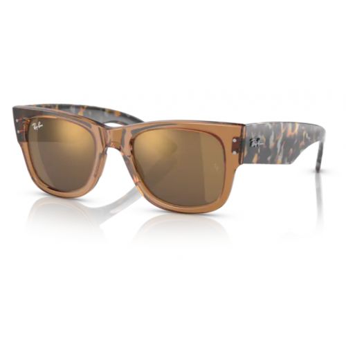 Ray-Ban Mega Wayfarer Transparent Brown Light Brown Mirror Gold