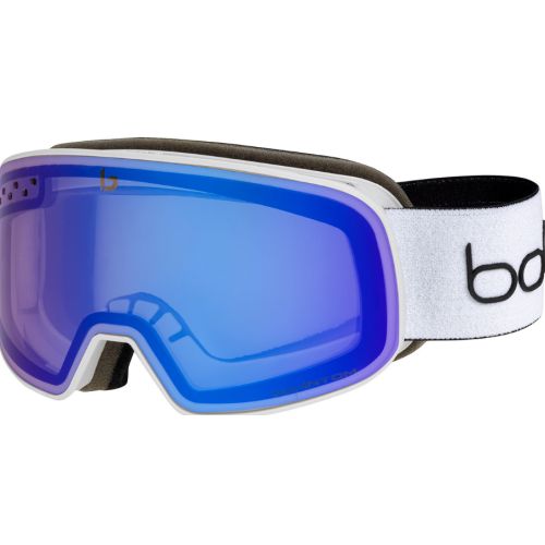Masque de ski Mixte Photochromique cat 1 à 3 taille ML Bollé NEVADA Mat  White Camo Vermillon Blue