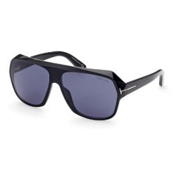 Tom Ford Hawkings Shiny Black - Blue Mirror