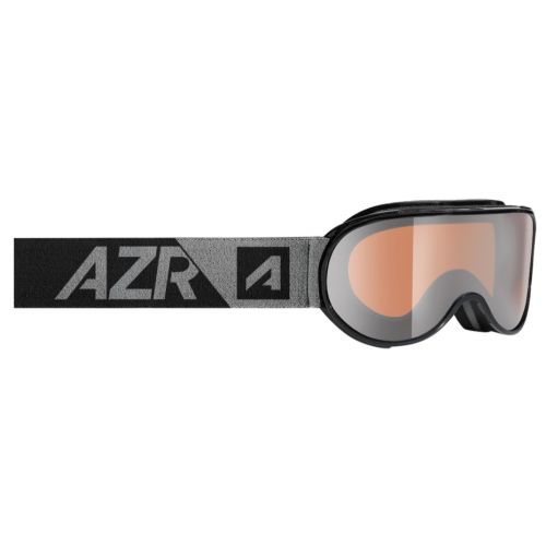 AZR Masque de Ski Slalom OTG Noir Matt S2 Orange Mirror