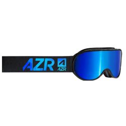 AZR Masque de Ski Slalom OTG Noir Matt S3 Blue Double Lens Antifog