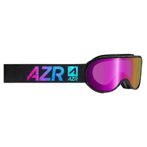 AZR Masque de Ski Slalom OTG Noir Matt S2 Orange Mirror