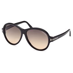 Tom Ford Camryn Shiny Black - Dark Grey Smoke Gradient 