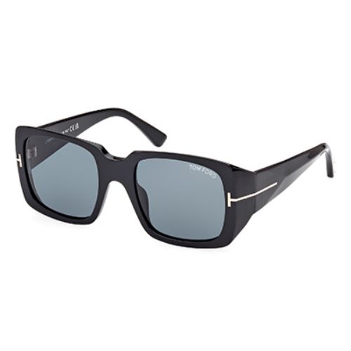 Tom Ford Ryder-02 Shiny Black Blue Lenses Cat 2