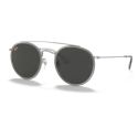 Ray-Ban Round Double Bridge RB3647N Silver Dark Grey