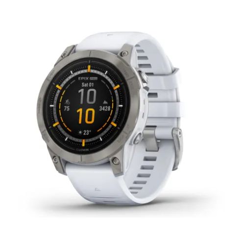 Garmin Epix Gen.2 47mm Sapphire Titane Silver avec bracelet blanc