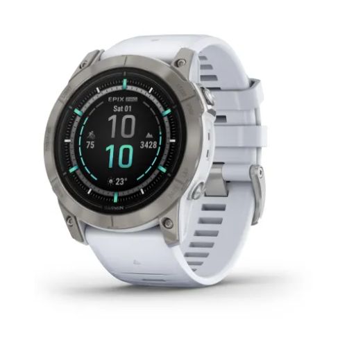 Garmin Epix Gen.2 51mm Sapphire Titane Silver avec bracelet blanc