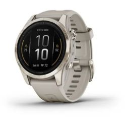 Garmin Epix Gen.2 42mm Sapphire Titane Light Gold avec bracelet beige sable avec boucle or pâle