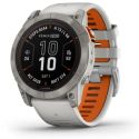 Garmin Fénix 7X Pro Sapphire Solar Titane Titanium avec bracelet gris/orange