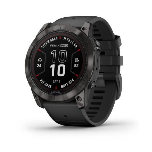 Garmin Fénix 7X Pro Sapphire Solar Titane Carbon Gray DLC avec Bracelet Noir