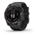 Garmin Fénix 7X Pro Sapphire Solar Titane Carbon Gray DLC avec Bracelet Noir