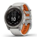 Garmin Fénix 7 Pro Sapphire Solar Titane Titanium avec bracelet gris/orange