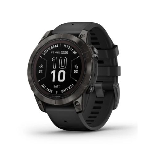 Garmin Fénix 7 Pro Sapphire Solar Titane Carbon Gray DLC avec Bracelet Noir