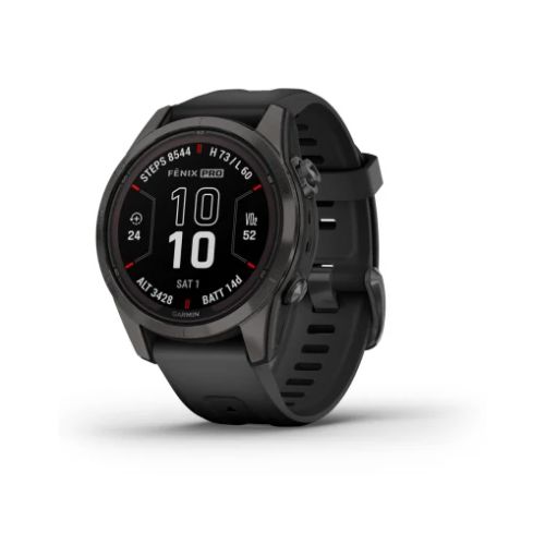 Garmin Fénix 7S Pro Sapphire Solar Titane Carbon Gray DLC avec bracelet noir