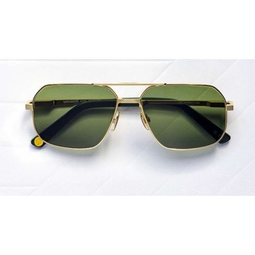 March LA.B Miramar Gold details Steel - Green Lenses 100% uv Cat.3