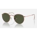 Ray-Ban Round Metal Rose Gold Green 