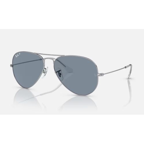 Ray Ban Aviator Classic Large Gunmetal Crystal Green Polarized RB3025 004 58 Lunettes de soleil IceOptic