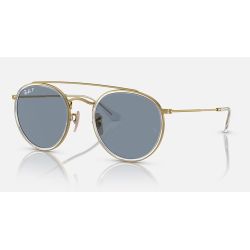 Ray-Ban Round Double Bridge RB3647N Gold Polar Brown