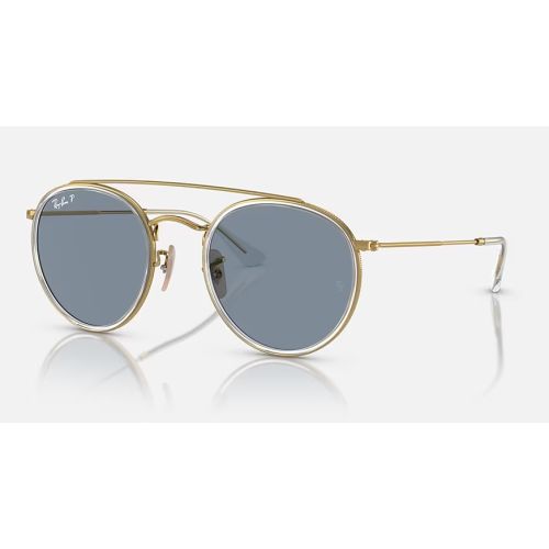 Ray-Ban Round Double Bridge RB3647N Gold Polar Brown