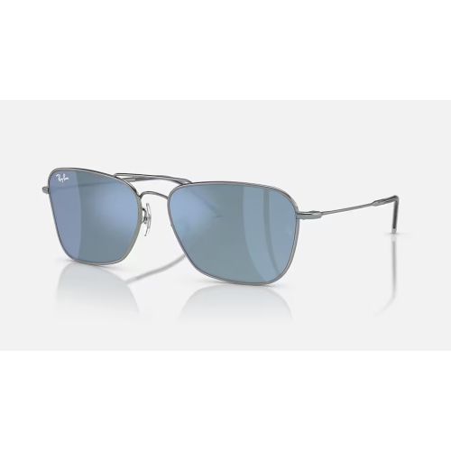 Ray-Ban Caravan Reverse Gunmetal Dark Grey Mirror Turquoise