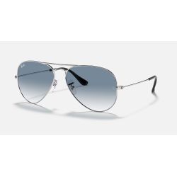 Ray-Ban Aviator Classic Silver Crystal Gradient Light Blue 