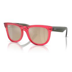 Ray-Ban Wayfarer Reverse Transparent Red Dark Brown Mirror Pale Gold