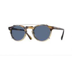 Oliver Peoples Clip-On Gregory Peck Flip Up Gold Brown Polar